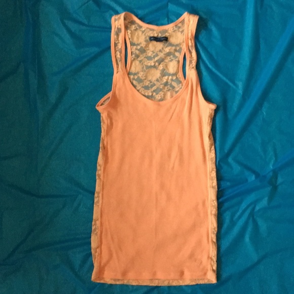 🧡American eagle peach lace tank top- XS - Picture 1 of 12